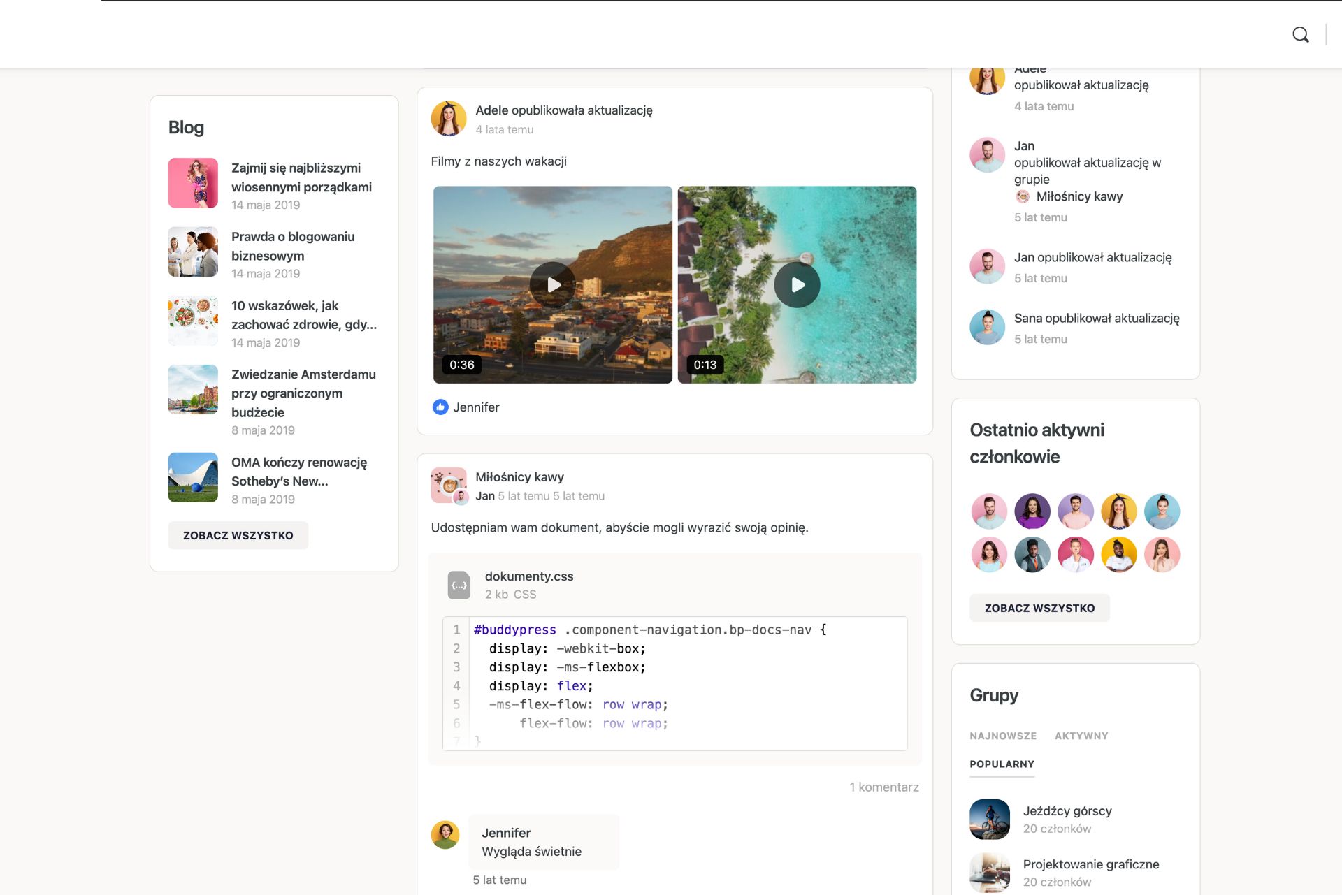 Platformy społecznościowe - projekt Investflow